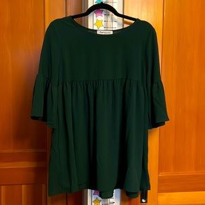 Green Babydoll Blouse